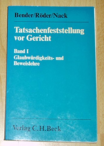 Beispielbild fr Tatsachenfeststellung vor Gericht zum Verkauf von online-buch-de