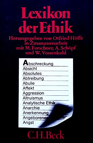 Stock image for Lexikon der Ethik. for sale by Goldstone Books