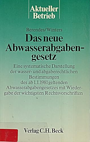 9783406079405: Das neue Abwasserabgebengesetz