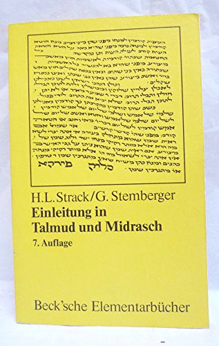 Stock image for Einleitung in Talmud und Midrasch (Beck`sche Elementarbcher) for sale by Bernhard Kiewel Rare Books