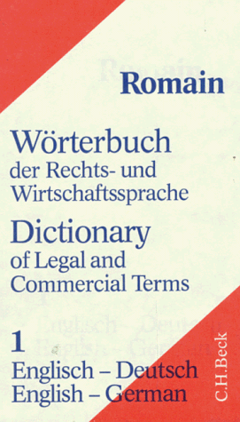Stock image for Wrterbuch der Rechtssprache und Wirtschaftssprache, 2 Tle., Englisch/Deutsch, Tl.1, Englisch-Deutsch for sale by medimops