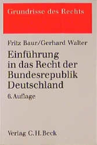 Imagen de archivo de Einfhrung in das Recht der Bundesrepublik Deutschland a la venta por Ammareal