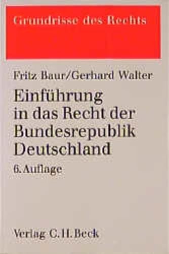 Stock image for Einfhrung in das Recht der Bundesrepublik Deutschland for sale by Ammareal