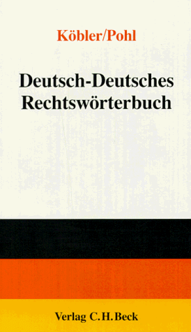 Beispielbild fr Deutsch-deutsches Rechtswrterbuch zum Verkauf von medimops