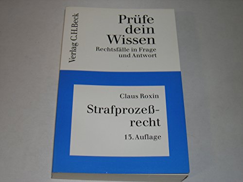 Beispielbild fr Strafprozessrecht zum Verkauf von medimops