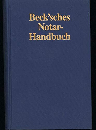Stock image for Beck'sches Notar-Handbuch. for sale by Antiquariat am St. Vith
