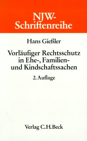 Imagen de archivo de Vorlufiger Rechtsschutz in Ehe-, Familien- und Kinderschaftssachen. a la venta por Antiquariat Nam, UstId: DE164665634