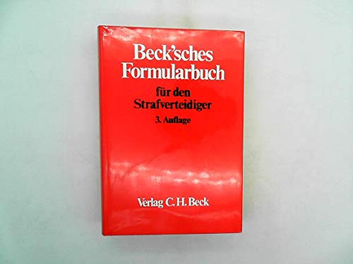 Stock image for Beck'sches Formularbuch fr den Strafverteidiger for sale by medimops