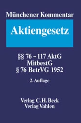 9783406453038: Mnchener Kommentar zum Aktiengesetz.