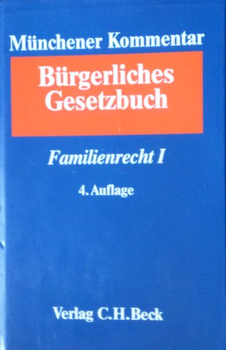 Beispielbild fr Mnchener Kommentar zum Brgerlichen Gesetzbuch Bd. 7: Familienrecht I : ( 1297-1588), VAHRG, VAG, HausratsV, Rechtsstand: 19990701 zum Verkauf von Buchpark