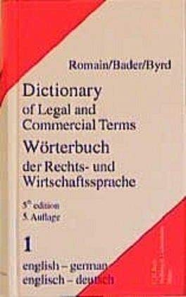 Imagen de archivo de Wrterbuch der Rechts- und Wirtschaftssprache, Englisch, 2 Bde., Tl.1, Englisch-Deutsch: Teil I a la venta por medimops