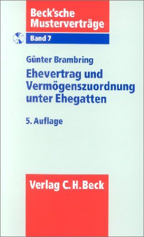 Imagen de archivo de Ehevertrag und Verm genszuordnung unter Ehegatten, m. CD-ROM [Paperback] Brambring, Günter a la venta por tomsshop.eu