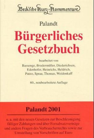 Stock image for Beck'sche Kurzkommentare, Bd.7, Brgerliches Gesetzbuch for sale by medimops