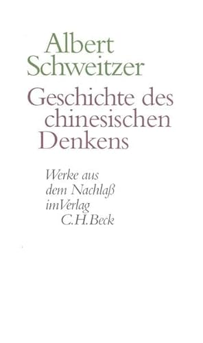 Imagen de archivo de Werke aus dem Nachla, 8 Bde., Geschichte des chinesischen Denkens a la venta por Book Deals