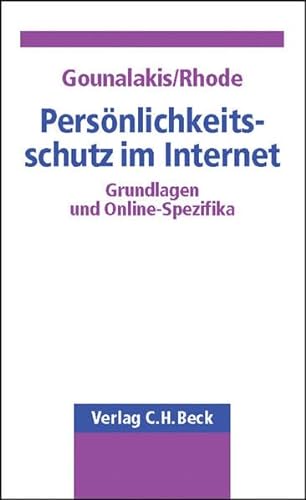 Stock image for Persnlichkeitsschutz im Internet for sale by medimops
