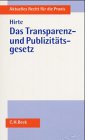 Beispielbild fr Das Transparenz- und Publizittsgesetz. : Einfhrende Gesamtdarstellung zum Verkauf von Buchpark