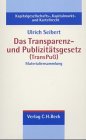 Beispielbild fr Das Transparenz- und Publizittsgesetz (TransPuG) zum Verkauf von Antiquariat Eule