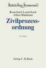 Zivilprozessordnung Mit Gerichtsverfassungsgesetz und anderen Nebengesetzen - Baumbach, Adolf, Wolfgang Lauterbach und Jan Albers