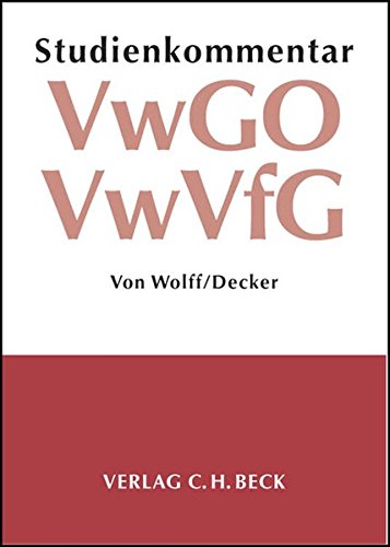 Imagen de archivo de Studienkommentar Verwaltungsgerichtsordnung (VwGO) / Verwaltungsverfahrensgesetz (VwVfG) a la venta por medimops