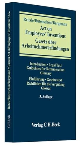 Imagen de archivo de Gesetz ber Arbeitnehmererfindungen / Act on Employees' Inventions: Gesetzestext. Richtlinien fr die Vergtung. Einfhrung. Glossar a la venta por medimops