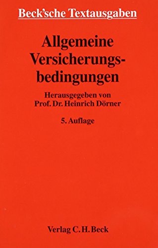 Stock image for Allgemeine Versicherungsbedingungen : Textausgabe mit einer Einfhrung und einem ausfhrlichen Sachregister . for sale by Antiquariat Eule