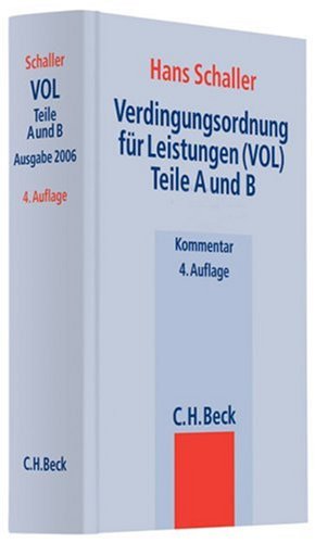 Stock image for Verdingungsordnung fr Leistungen (VOL) Teile A und B for sale by medimops