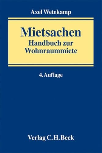 Beispielbild fr Mietsachen: Handbuch zur Wohnraummiete zum Verkauf von Buchmarie