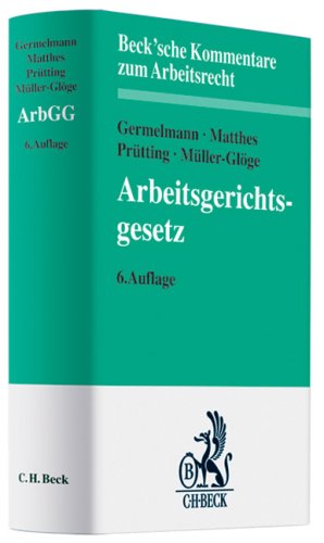 Arbeitsgerichtsgesetz (9783406561979) by Unknown Author
