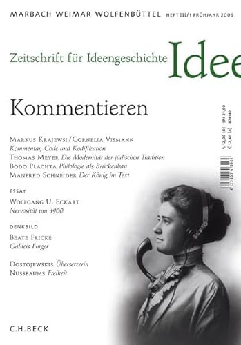 Beispielbild fr Zeitschrift fr Ideengeschichte, Jg.2009/1 : Kommentieren zum Verkauf von medimops