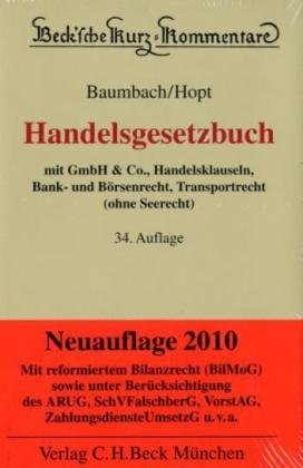 Handelsgesetzbuch (9783406590344) by Adolf Baumbach