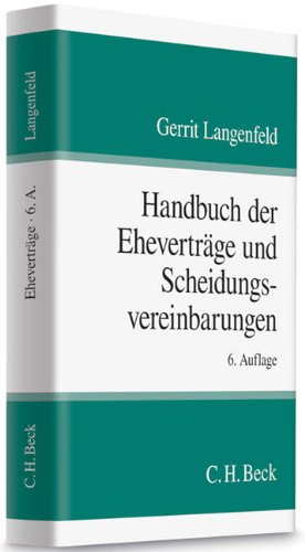 Beispielbild fr Handbuch der Ehevertrge und Scheidungsvereinbarungen zum Verkauf von medimops