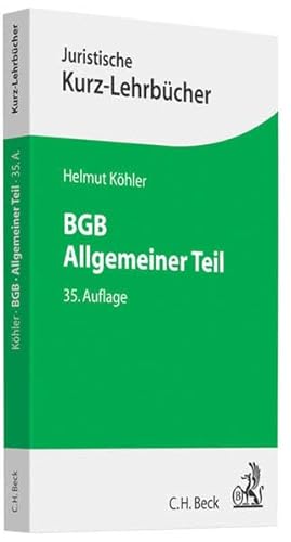 Stock image for BGB Allgemeiner Teil: Ein Studienbuch for sale by medimops