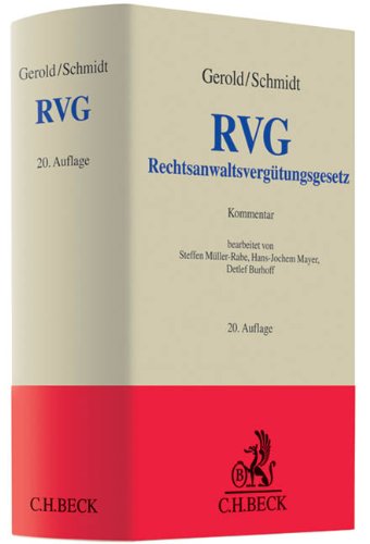 Stock image for Rechtsanwaltsvergtungsgesetz for sale by Buchpark