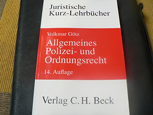 Allgemeines Polizei- und Ordnungsrecht (9783406639081) by Unknown Author