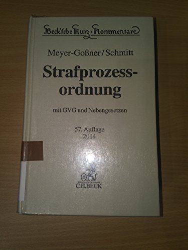 Beispielbild fr Strafprozessordnung: Mit Gerichtsverfassungsgesetz (GVG) und Nebengesetzen zum Verkauf von medimops