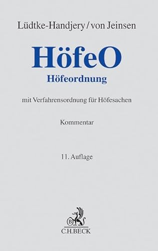 Stock image for Hfeordnung: fr die Lnder Hamburg, Niedersachsen, Nordrhein-Westfalen und Schleswig-Holstein for sale by Revaluation Books