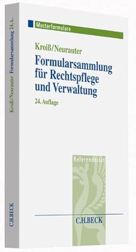 Stock image for Formularsammlung fr Rechtspflege und Verwaltung for sale by medimops