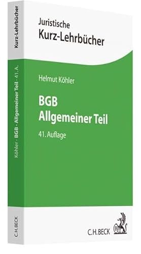 Stock image for BGB Allgemeiner Teil: Ein Studienbuch (Kurzlehrbcher fr das Juristische Studium) for sale by medimops