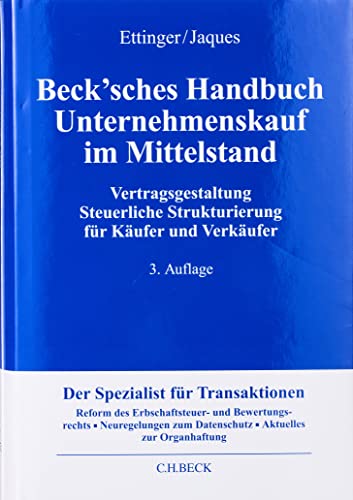 Imagen de archivo de Beck'sches Handbuch Unternehmenskauf im Mittelstand a la venta por Revaluation Books