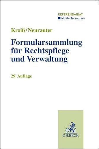 Stock image for Formularsammlung fr Rechtspflege und Verwaltung for sale by Revaluation Books