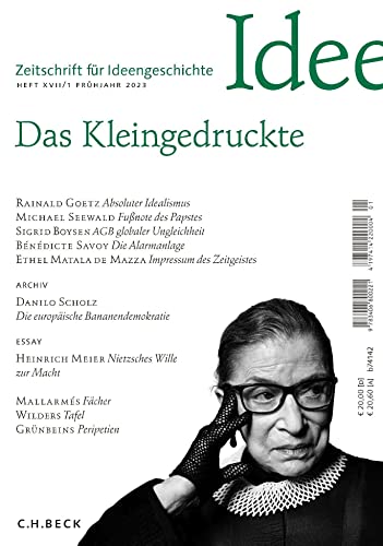 Imagen de archivo de Zeitschrift fr Ideengeschichte Heft XVII/1 Frhjahr 2023: Das Kleingedruckte a la venta por medimops