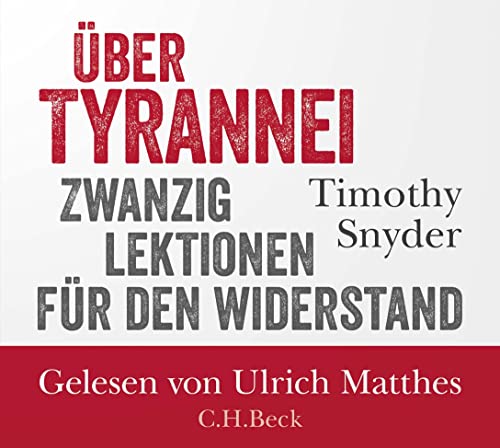Beispielbild für Über Tyrannei: Zwanzig Lektionen für den Widerstand (mp3-CD. Ungekürzte Lesung) zum Verkauf von medimops