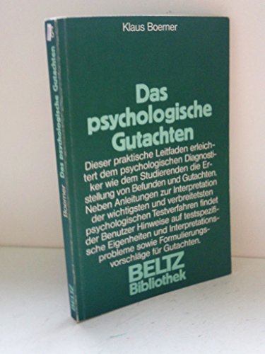 9783407500847: Das psychologische Gutachten