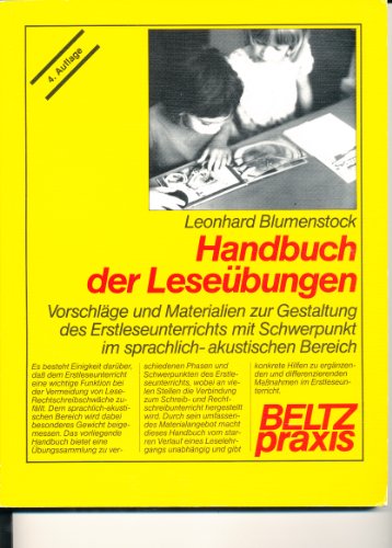 Beispielbild fr Handbuch der Lesebungen. Vorschlge und Materialien zur Gestaltung des Erstleseunterrichts mit Schwerpunkt im sprachlich-akustischen Bereich. zum Verkauf von Worpsweder Antiquariat