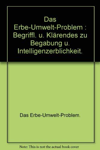 Beispielbild fr Das Erbe-Umwelt-Problem. zum Verkauf von medimops