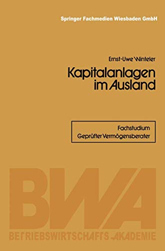 Stock image for Kapitalanlagen Im Ausland for sale by Chiron Media