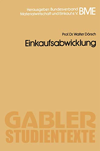 9783409017374: Einkaufsabwicklung (Gabler-Studientexte)