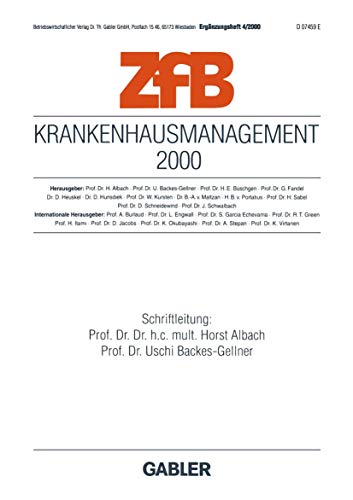 Imagen de archivo de Krankenhausmanagement 2000 a la venta por Revaluation Books