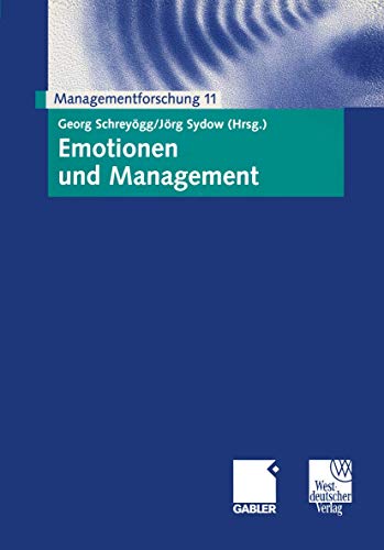 Imagen de archivo de Emotionen und Management. Managementforschung 11 a la venta por medimops