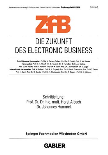 Imagen de archivo de Die Zukunft Des Electronic Business a la venta por Revaluation Books